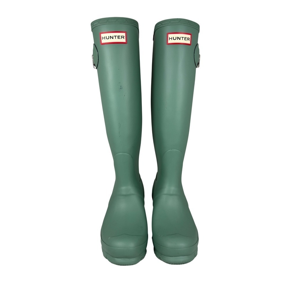 Hunter Original Tall Waterproof Rain Boots, Matte Sage, Size 5 - Picture 2 of 13
